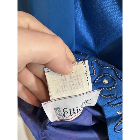 Miss Elliette Women’s 8 Blue Skirt Blazer Combo Vintage Ruffle Evening Swing - Picture 7 of 15